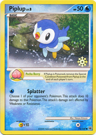 Piplup (72/100) [Countdown Calendar Promos] | Play N Trade Winnipeg