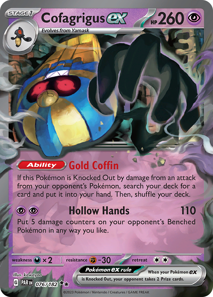 Cofagrigus ex (076/182) [Scarlet & Violet: Paradox Rift] | Play N Trade Winnipeg