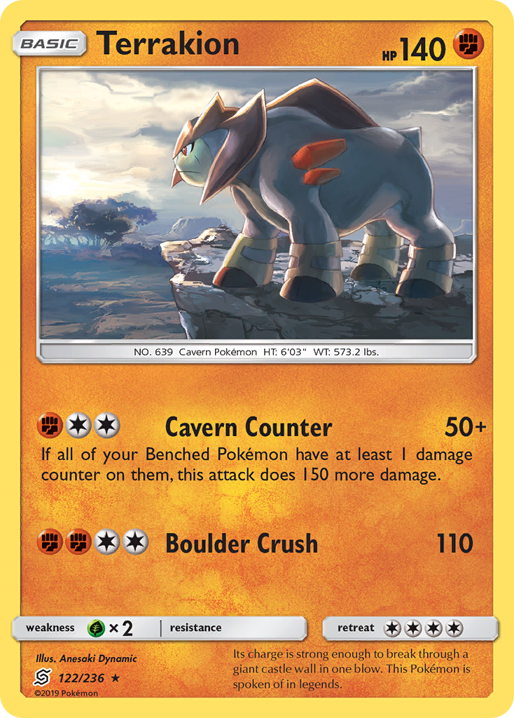 Terrakion (122/236) [Sun & Moon: Unified Minds] | Play N Trade Winnipeg