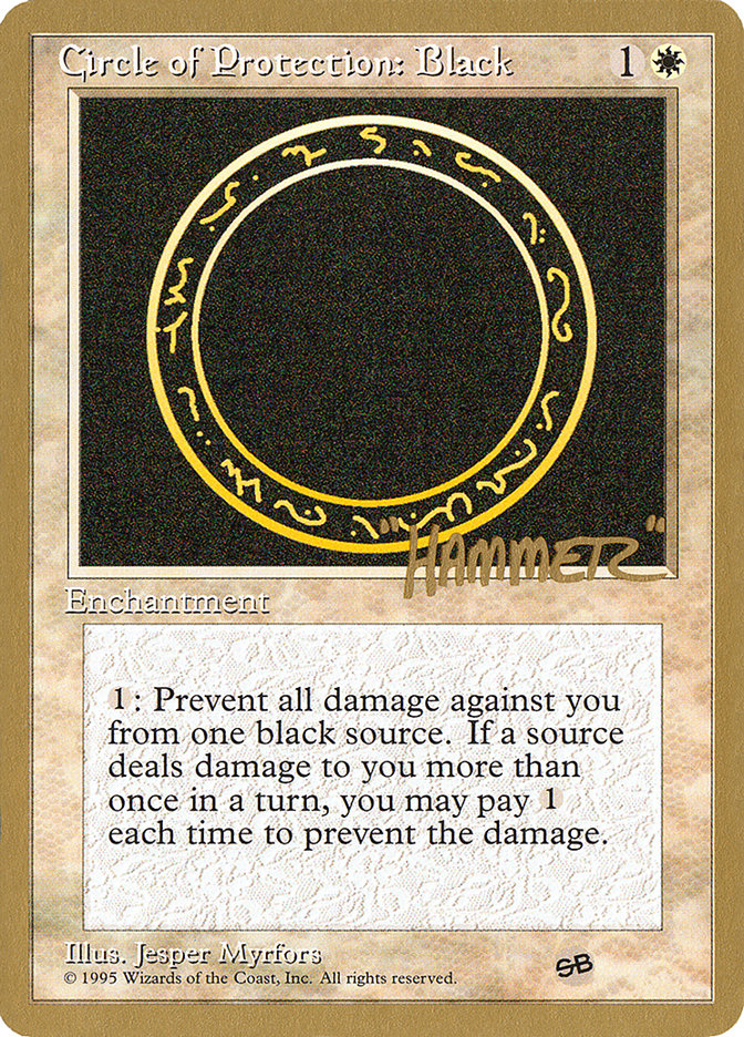 Circle of Protection: Black (Shawn "Hammer" Regnier) (SB) [Pro Tour Collector Set] | Play N Trade Winnipeg