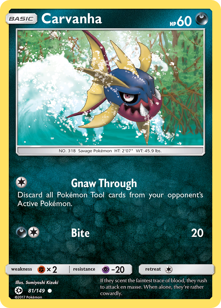 Carvanha (81/149) [Sun & Moon: Base Set] | Play N Trade Winnipeg