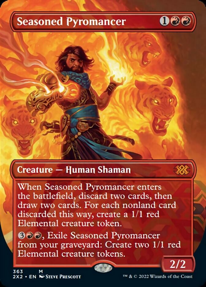 Seasoned Pyromancer (Borderless Alternate Art) [Double Masters 2022] | Play N Trade Winnipeg