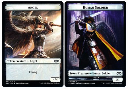 Angel // Human Soldier Double-sided Token [Double Masters Tokens] | Play N Trade Winnipeg