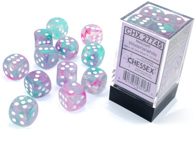 CHESSEX - NEBULA 12D6 WISTERIA/WHITE LUMINARY  16MM | Play N Trade Winnipeg