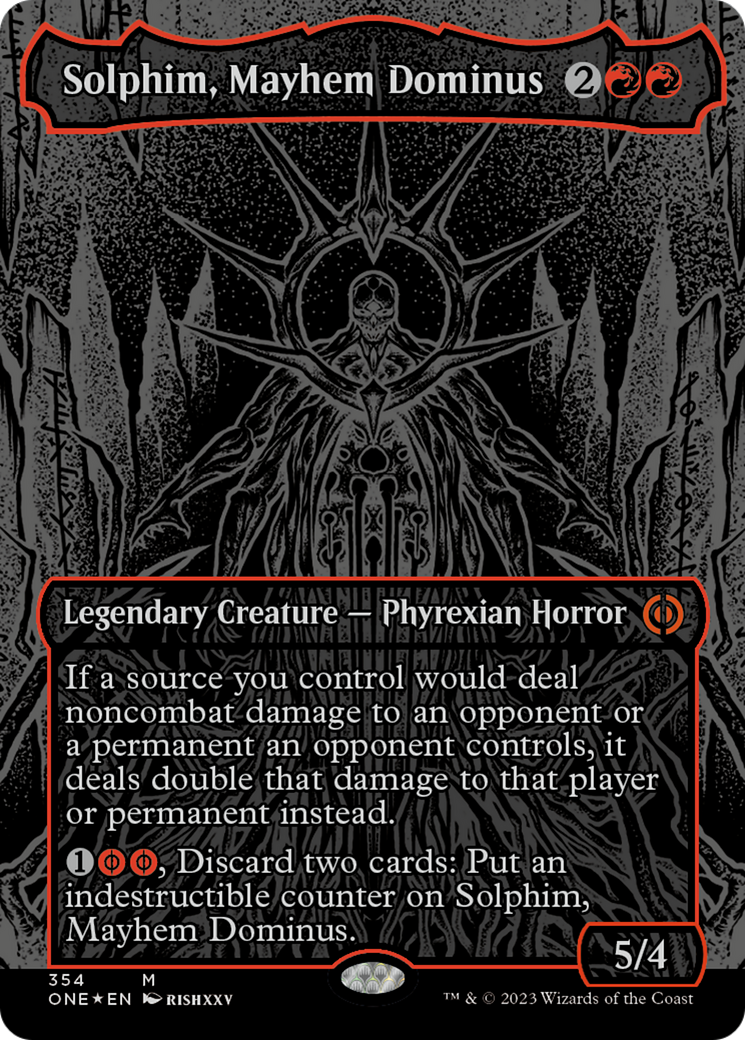 Solphim, Mayhem Dominus (Oil Slick Raised Foil) [Phyrexia: All Will Be One] | Play N Trade Winnipeg