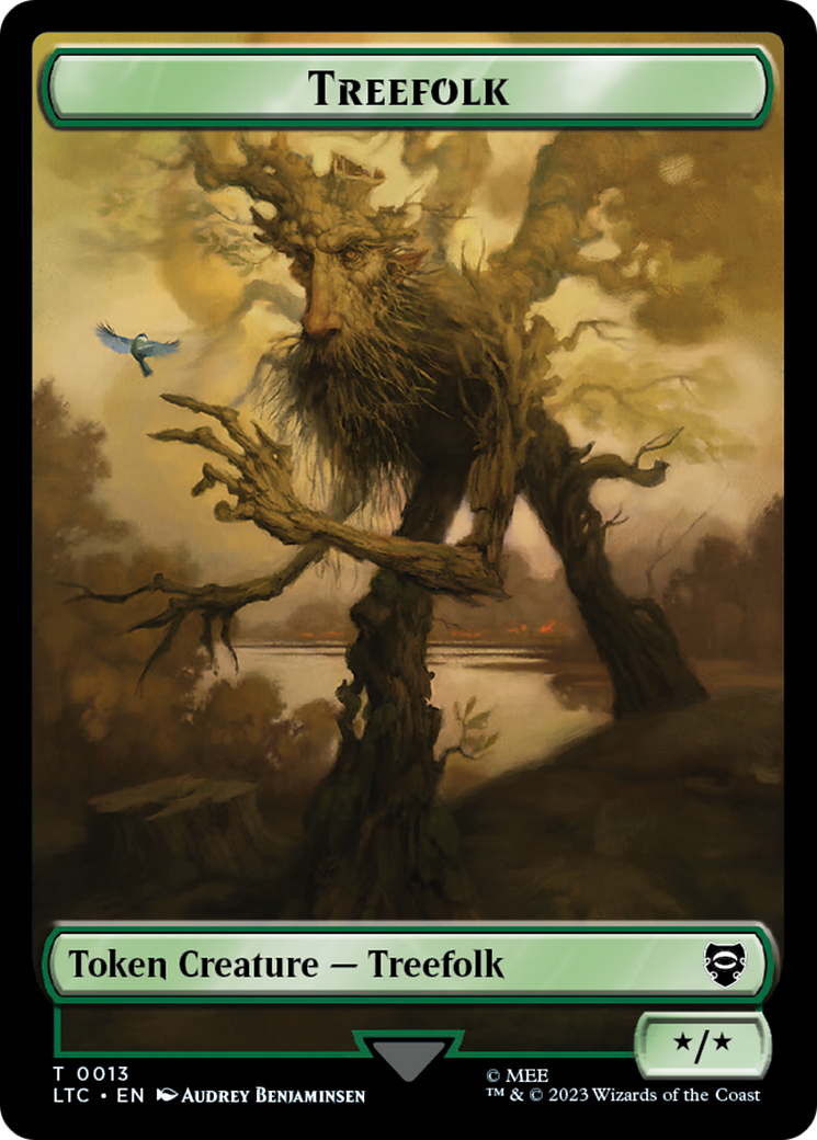 Beast // Treefolk Double Sided Token [The Lord of the Rings: Tales of Middle-Earth Commander Tokens] | Play N Trade Winnipeg