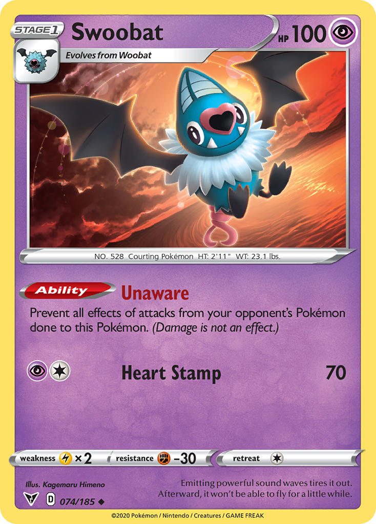 Swoobat (074/185) [Sword & Shield: Vivid Voltage] | Play N Trade Winnipeg