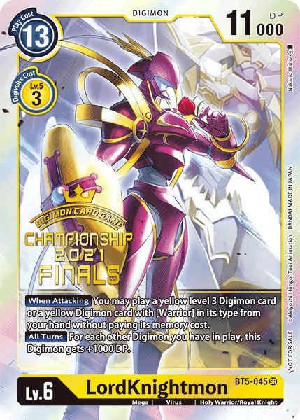 LordKnightmon [BT5-045] (2021 Championship Finals Event Pack Alt-Art Gold Stamp Set) [Battle of Omni Promos] | Play N Trade Winnipeg