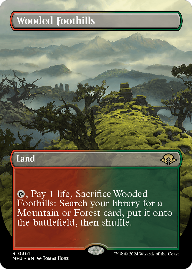 Wooded Foothills (Borderless) [Modern Horizons 3] | Play N Trade Winnipeg