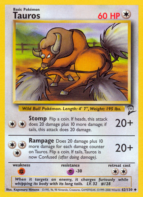 Tauros (62/130) [Base Set 2] | Play N Trade Winnipeg