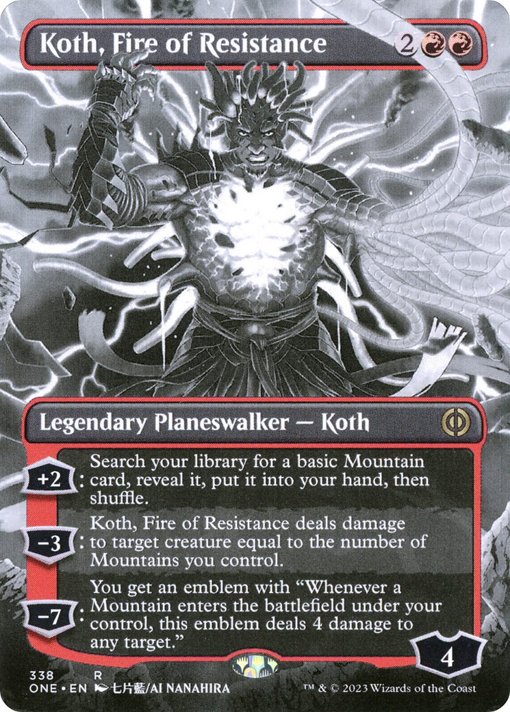 Koth, Fire of Resistance (Borderless Manga) [Phyrexia: All Will Be One] | Play N Trade Winnipeg