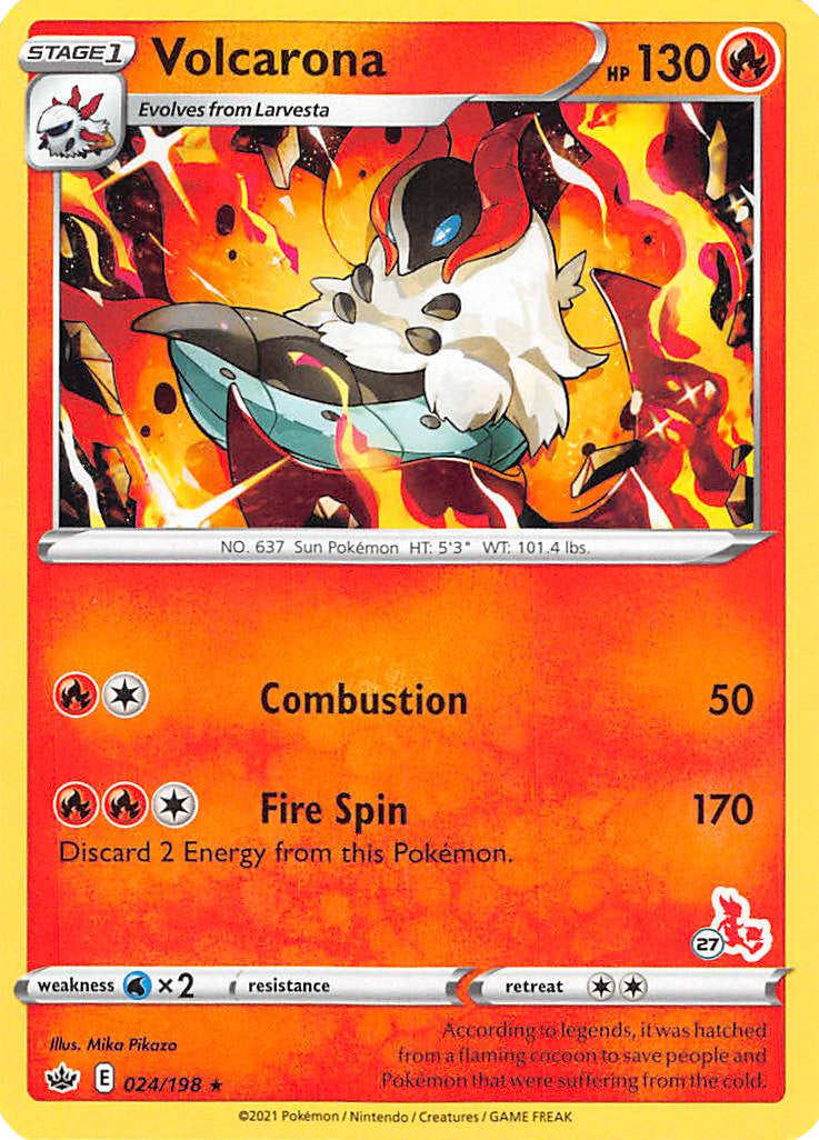 Volcarona (24/198) (Cinderace Stamp #27) [Battle Academy 2022] | Play N Trade Winnipeg