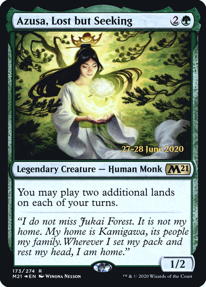 Azusa, Lost but Seeking  [Core Set 2021 Prerelease Promos] | Play N Trade Winnipeg