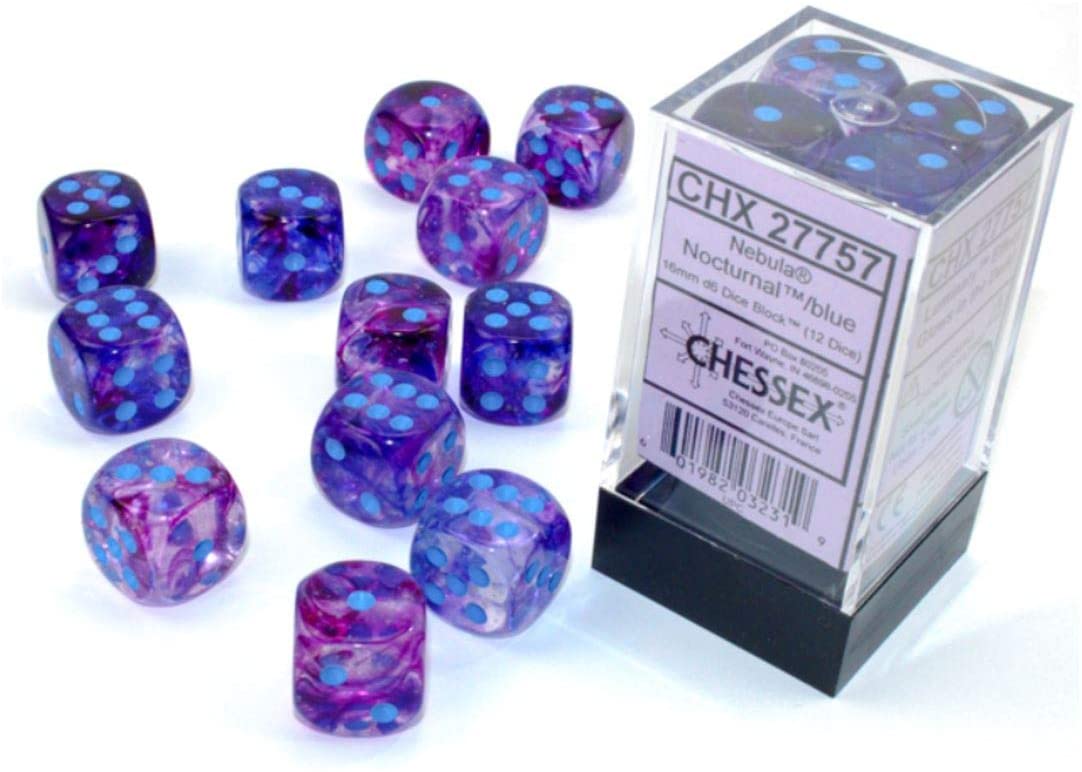 CHESSEX - 12D6 NEBULA NOCTURNAL/BLUE LUMINARY | Play N Trade Winnipeg