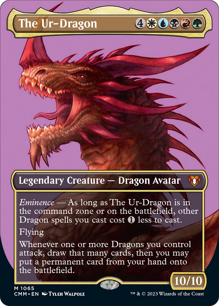 The Ur-Dragon (Borderless Textured Foil Frame Break) [Commander Masters] | Play N Trade Winnipeg