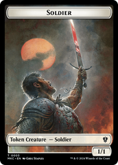 Construct // Soldier Double-Sided Token [Murders at Karlov Manor Commander Tokens] | Play N Trade Winnipeg