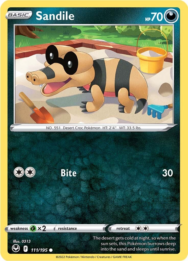 Sandile (111/195) [Sword & Shield: Silver Tempest] | Play N Trade Winnipeg