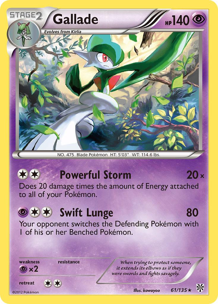 Gallade (61/135) [Black & White: Plasma Storm] | Play N Trade Winnipeg