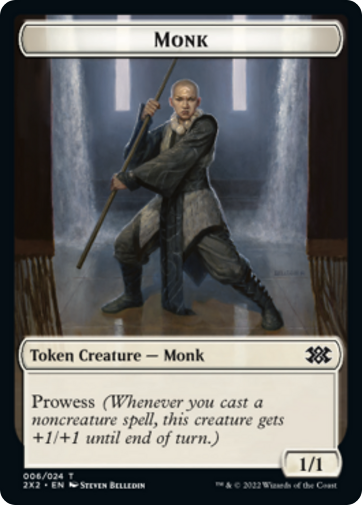 Boar // Monk Double-sided Token [Double Masters 2022 Tokens] | Play N Trade Winnipeg