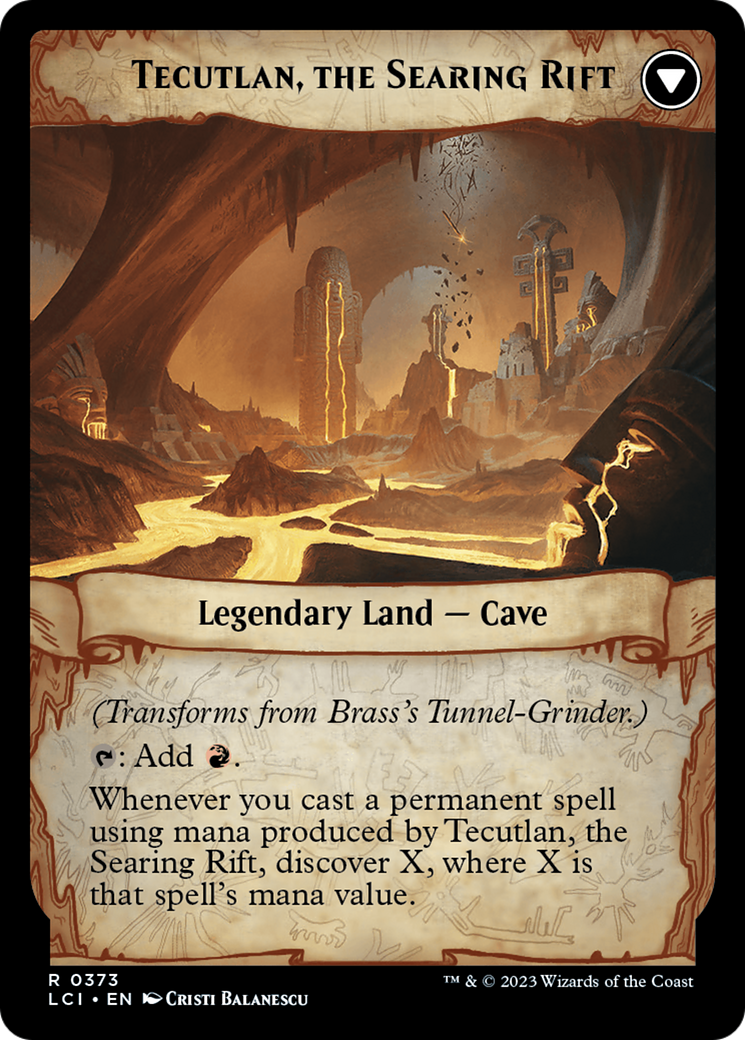 Brass's Tunnel-Grinder // Tecutlan, The Searing Rift (Extended Art) [The Lost Caverns of Ixalan] | Play N Trade Winnipeg