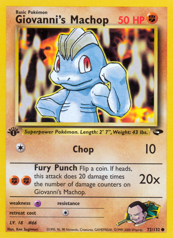 Giovanni's Machop (72/132) [Gym Challenge 1st Edition] | Play N Trade Winnipeg