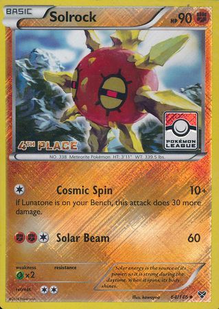 Solrock (64/146) (4th Place League Challenge Promo) [XY: Base Set] | Play N Trade Winnipeg