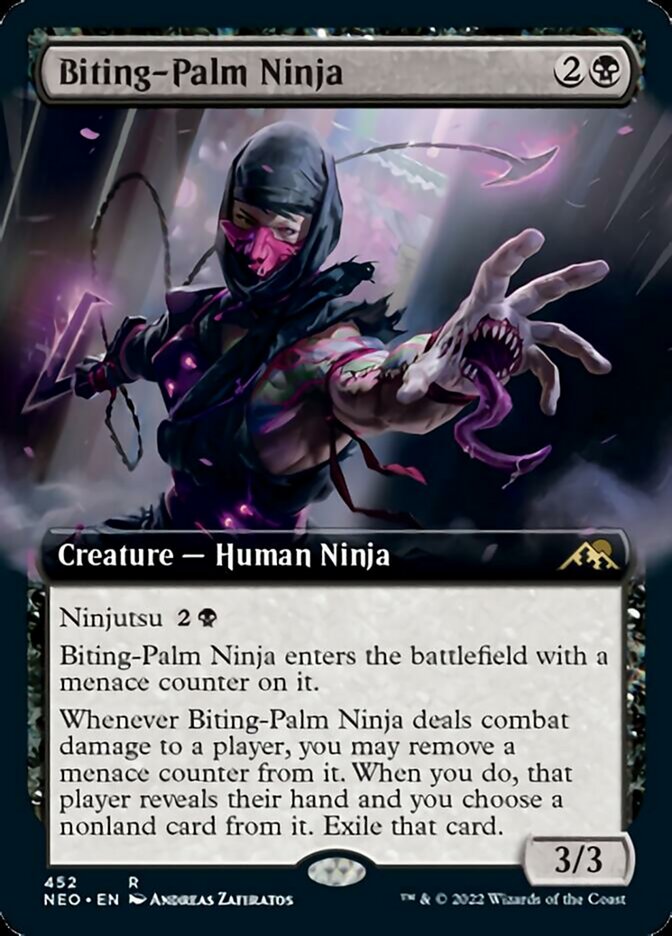 Biting-Palm Ninja (Extended Art) [Kamigawa: Neon Dynasty] | Play N Trade Winnipeg