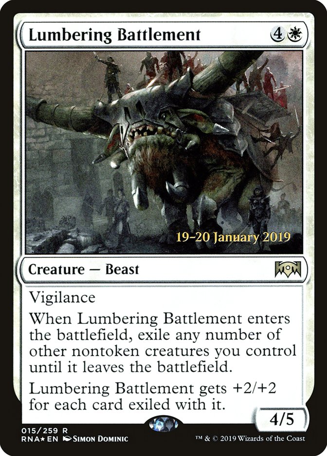 Lumbering Battlement [Ravnica Allegiance Prerelease Promos] | Play N Trade Winnipeg