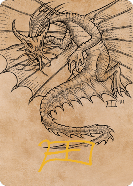 Ancient Gold Dragon Art Card (44) (Gold-Stamped Signature) [Commander Legends: Battle for Baldur's Gate Art Series] | Play N Trade Winnipeg