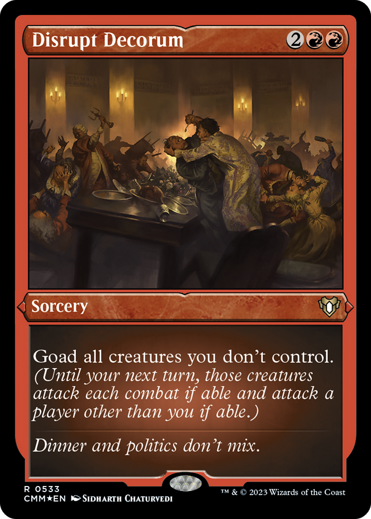 Disrupt Decorum (Foil Etched) [Commander Masters] | Play N Trade Winnipeg