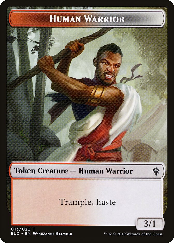 Human Warrior [Throne of Eldraine Tokens] | Play N Trade Winnipeg