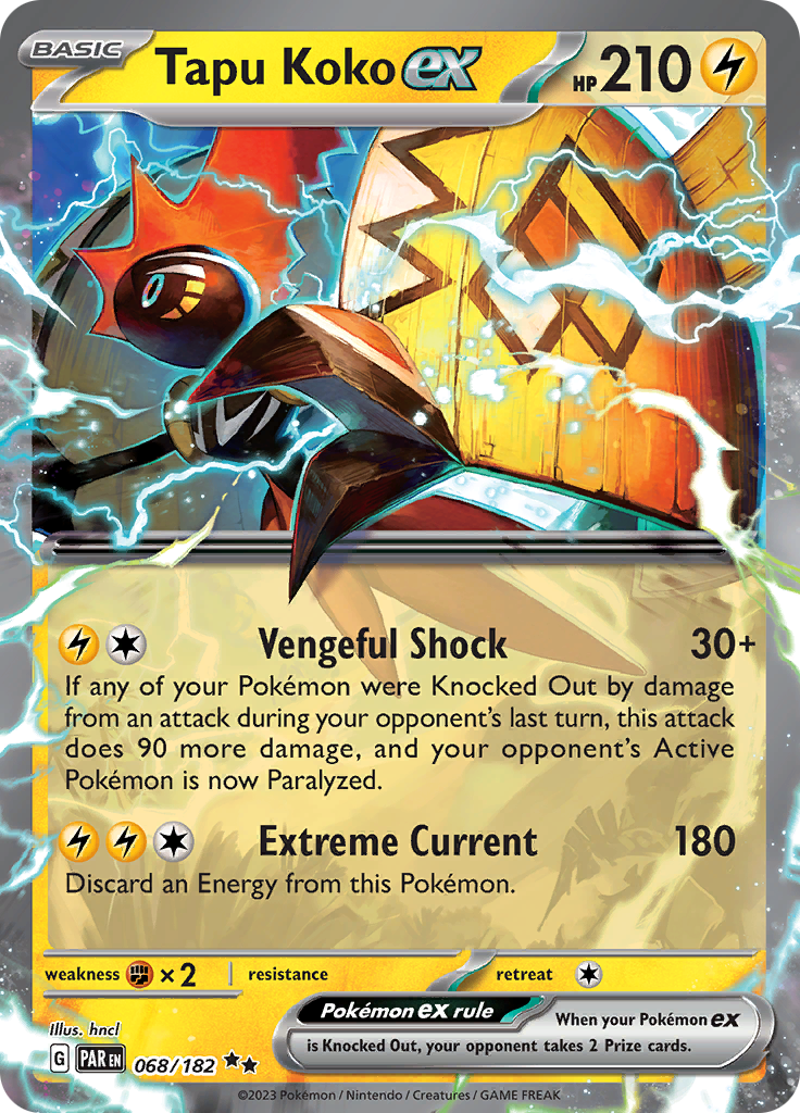 Tapu Koko ex (068/182) [Scarlet & Violet: Paradox Rift] | Play N Trade Winnipeg