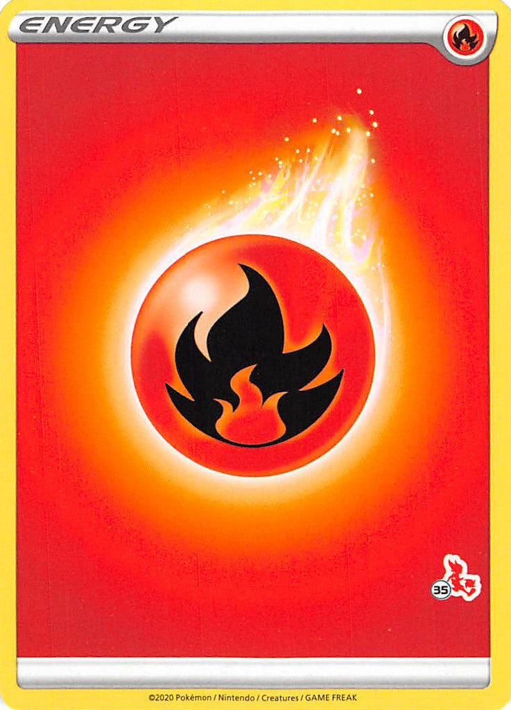 Fire Energy (Cinderace Stamp #35) [Battle Academy 2022] | Play N Trade Winnipeg