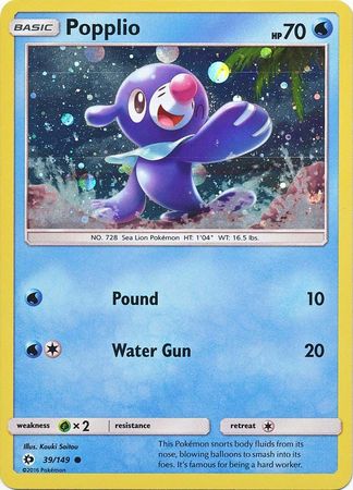 Popplio (39/149) (Cosmos Holo) [Sun & Moon: Base Set] | Play N Trade Winnipeg