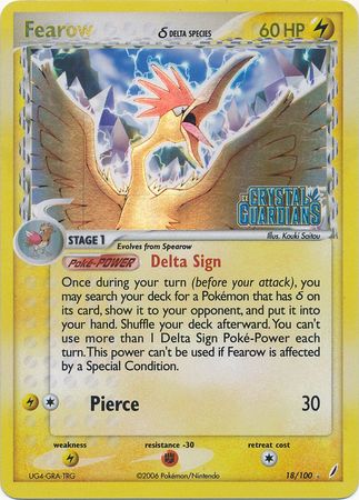 Fearow (18/100) (Delta Species) (Stamped) [EX: Crystal Guardians] | Play N Trade Winnipeg