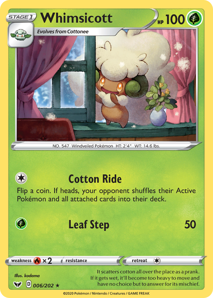 Whimsicott (006/202) [Sword & Shield: Base Set] | Play N Trade Winnipeg