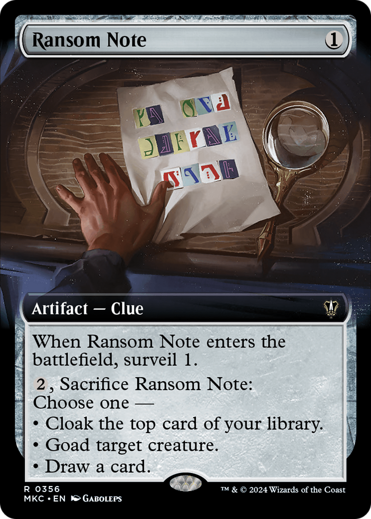 Ransom Note (0356) (Extended Art) [Murders at Karlov Manor Commander] | Play N Trade Winnipeg