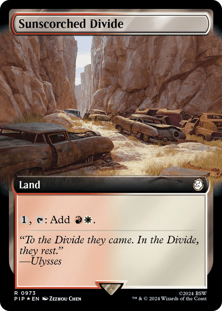 Sunscorched Divide (Extended Art) (Surge Foil) [Fallout] | Play N Trade Winnipeg