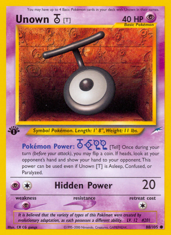 Unown [T] (88/105) [Neo Destiny 1st Edition] | Play N Trade Winnipeg