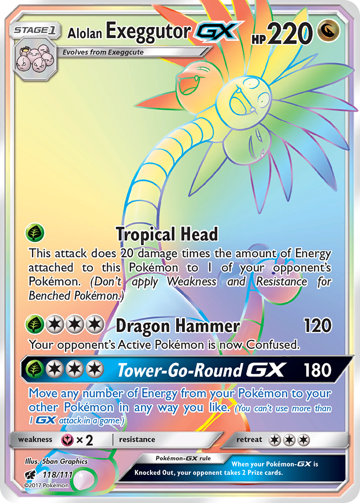 Alolan Exeggutor GX (118/111) [Sun & Moon: Crimson Invasion] | Play N Trade Winnipeg