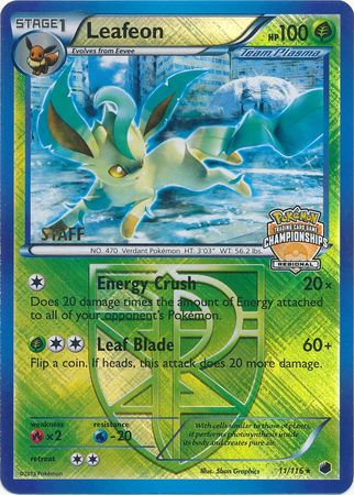 Leafeon (11/116) (Regional Championship Promo Staff) [Black & White: Plasma Freeze] | Play N Trade Winnipeg