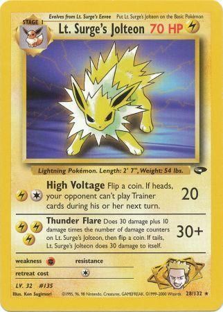 Lt. Surge's Jolteon (28/132) [Gym Challenge Unlimited] | Play N Trade Winnipeg