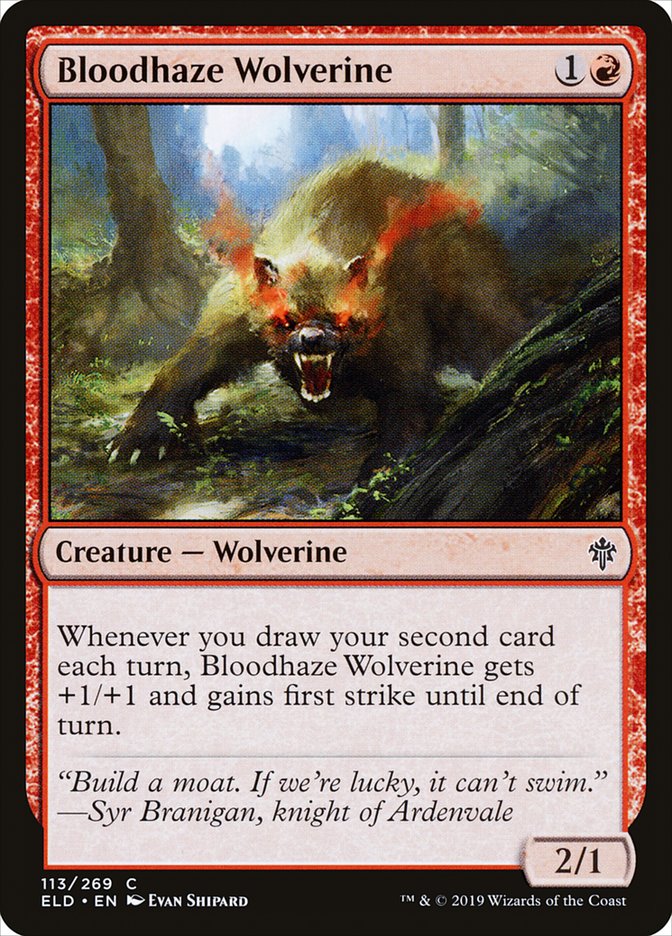 Bloodhaze Wolverine [Throne of Eldraine] | Play N Trade Winnipeg