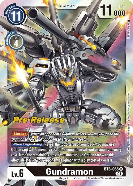 Gundramon [BT6-065] [Double Diamond Pre-Release Cards] | Play N Trade Winnipeg