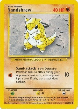 Sandshrew (62/102) [Base Set Unlimited] | Play N Trade Winnipeg