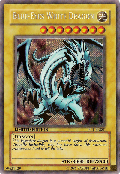 Blue-Eyes White Dragon [FL1-EN001] Secret Rare | Play N Trade Winnipeg