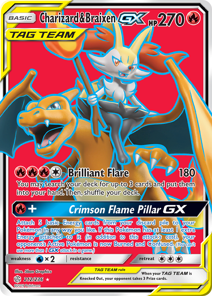 Charizard & Braixen GX (212/236) [Sun & Moon: Cosmic Eclipse] | Play N Trade Winnipeg