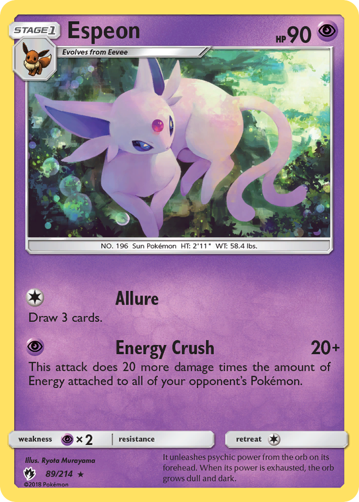 Espeon (89/214) [Sun & Moon: Lost Thunder] | Play N Trade Winnipeg