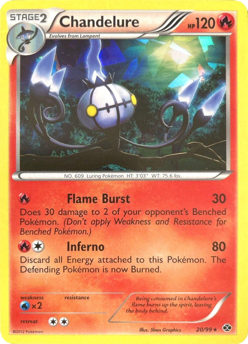 Chandelure (20/99) (Cracked Ice Holo) [Black & White: Next Destinies] | Play N Trade Winnipeg