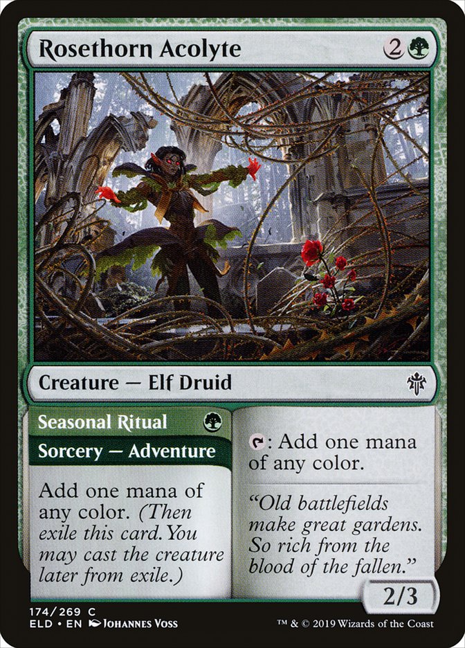 Rosethorn Acolyte // Seasonal Ritual [Throne of Eldraine] | Play N Trade Winnipeg